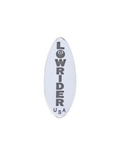 Lowrider USA Name Plate White/Black.